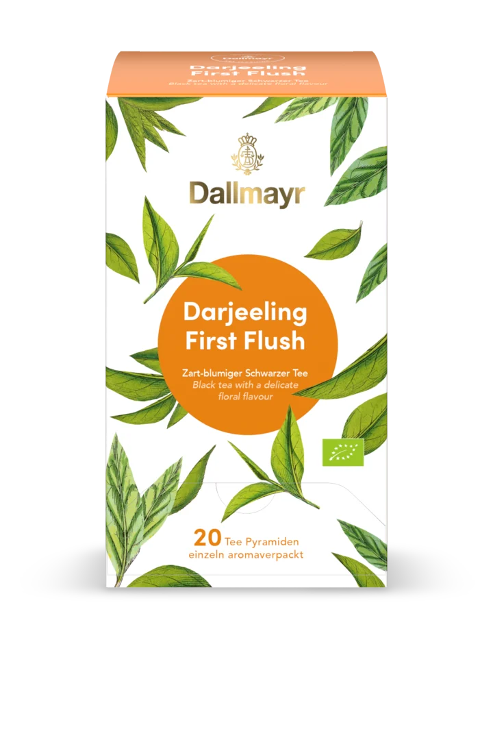 Dallmayr Tee  - Darjeeling First Flush Bio  Schwarz Tee im Pyramidenbeutel